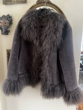 Charlotte Simone Mongolian Shearling Trim Jacket